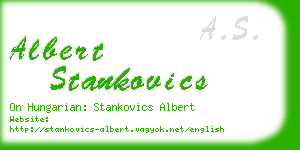 albert stankovics business card